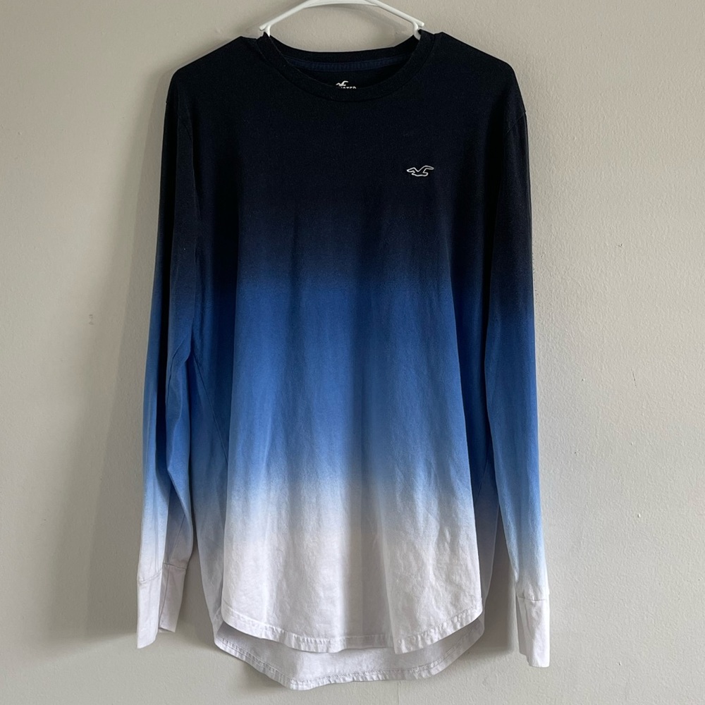 Hollister Blue Ombre Long Sleeved T-shirt.